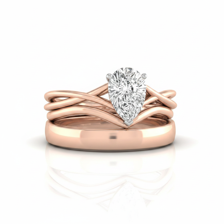 The Grace Matching Wedding Band, Princess in 14K Rose Gold | RockHer