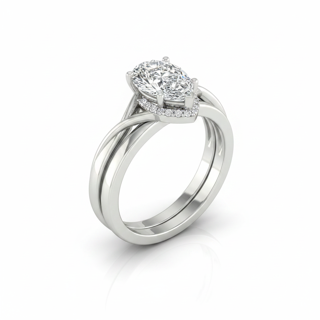 The Grace Matching Wedding Band, Princess in 18K White Gold