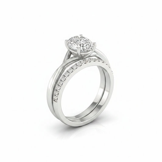 The Grace Matching Wedding Band, Princess in Platinum