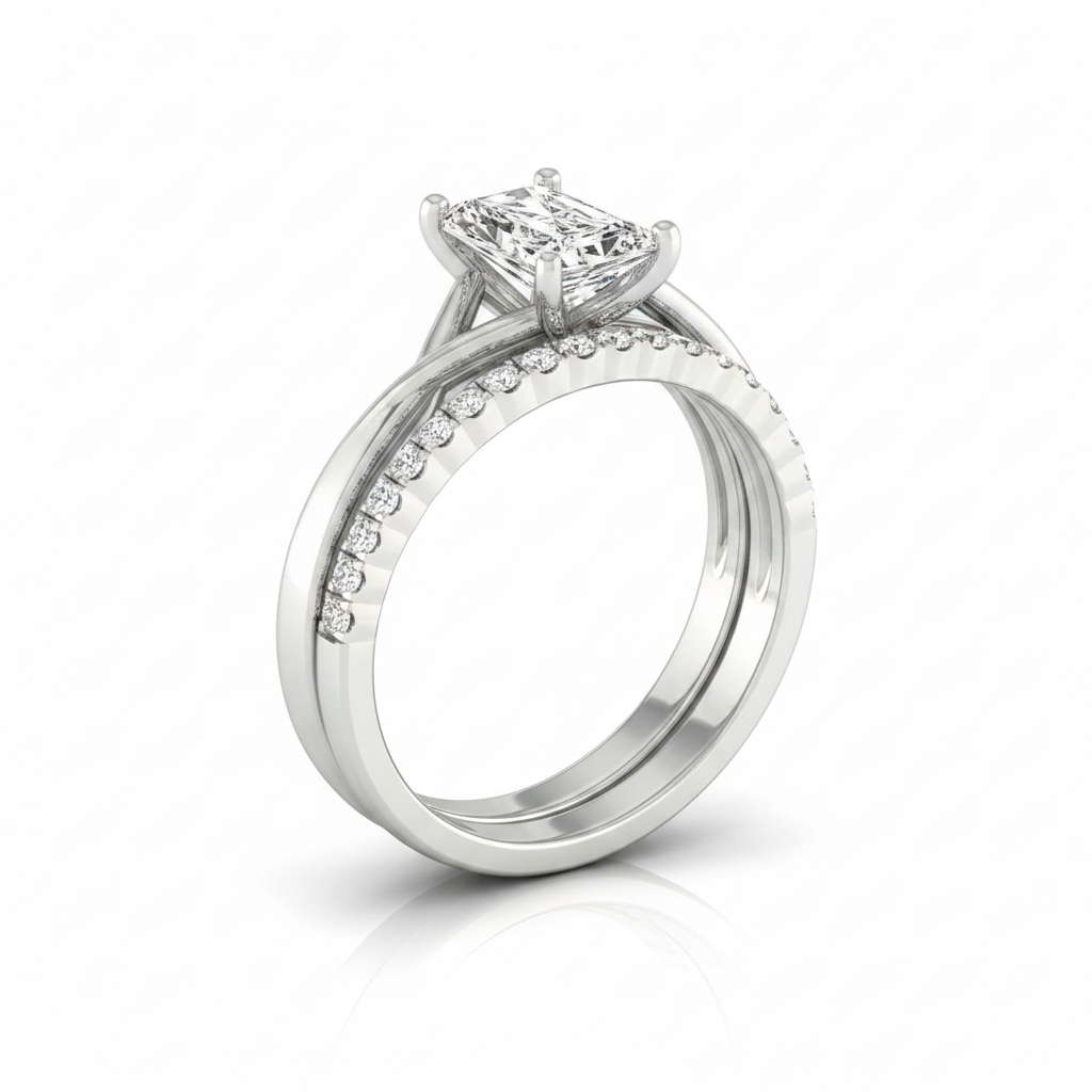 The Grace Matching Wedding Band, Radiant in Platinum