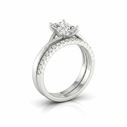 The Grace Matching Wedding Band, Radiant in Platinum
