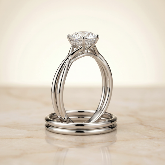 The Grace Matching Wedding Band, Round in Platinum