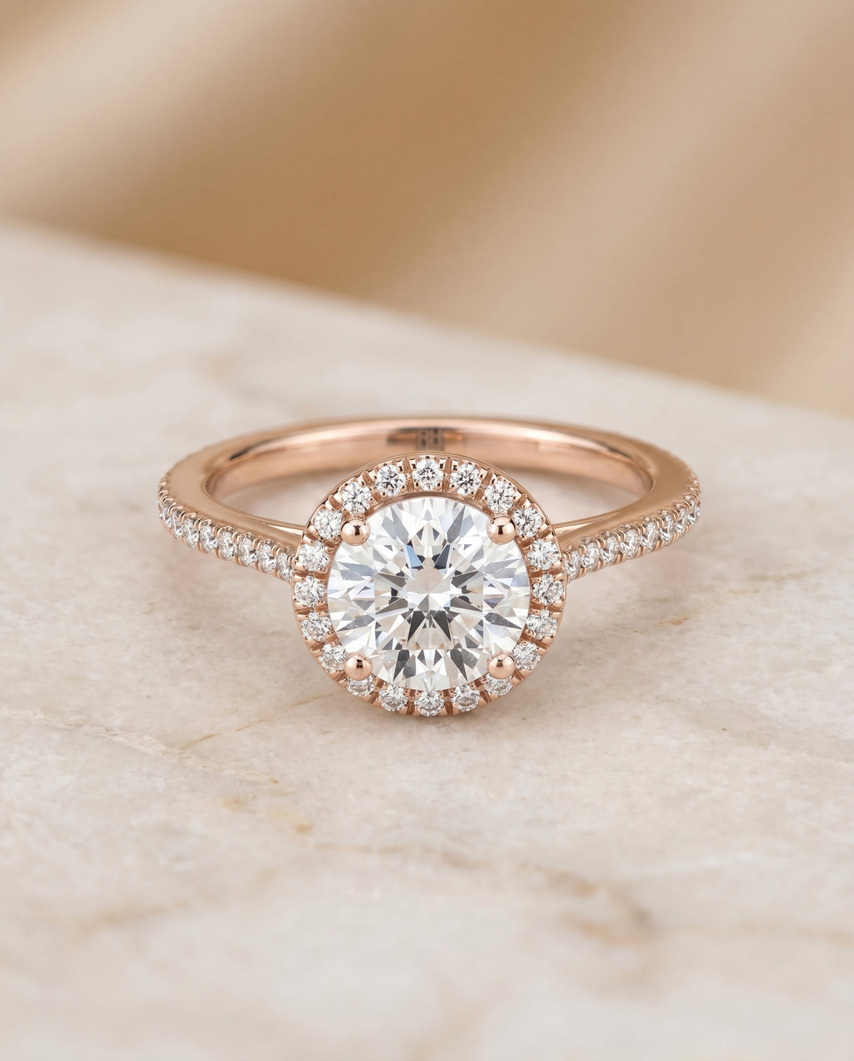The Sonata round engagement ring setting in 14K Rose Gold | RockHer