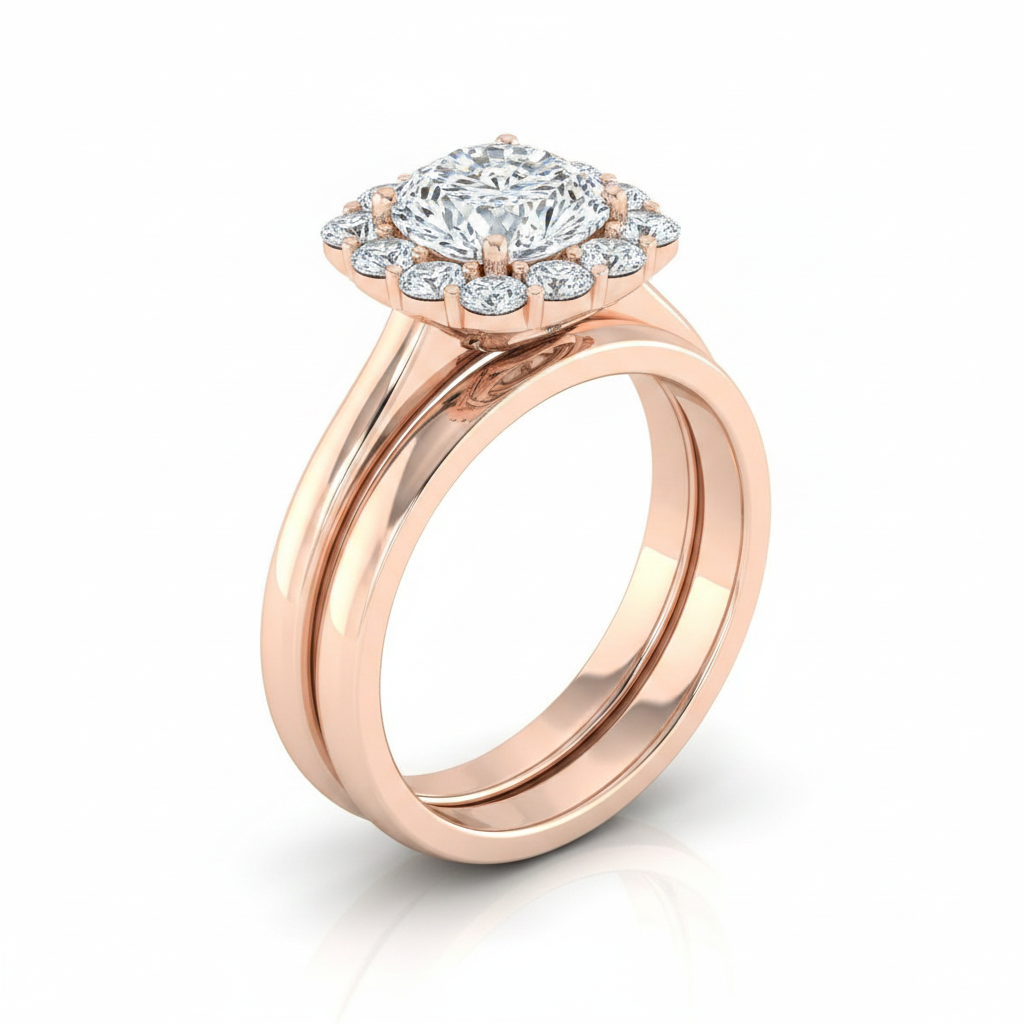 The Guthrie Matching Wedding Band, Cushion in 14K Rose Gold
