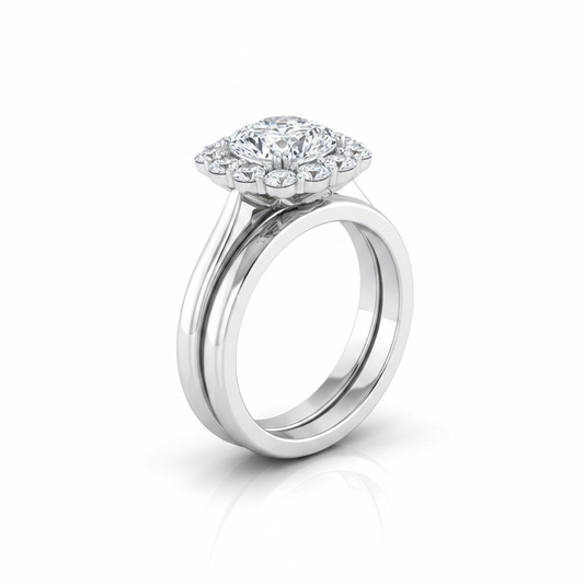 The Guthrie Matching Wedding Band, Cushion in 18K White Gold