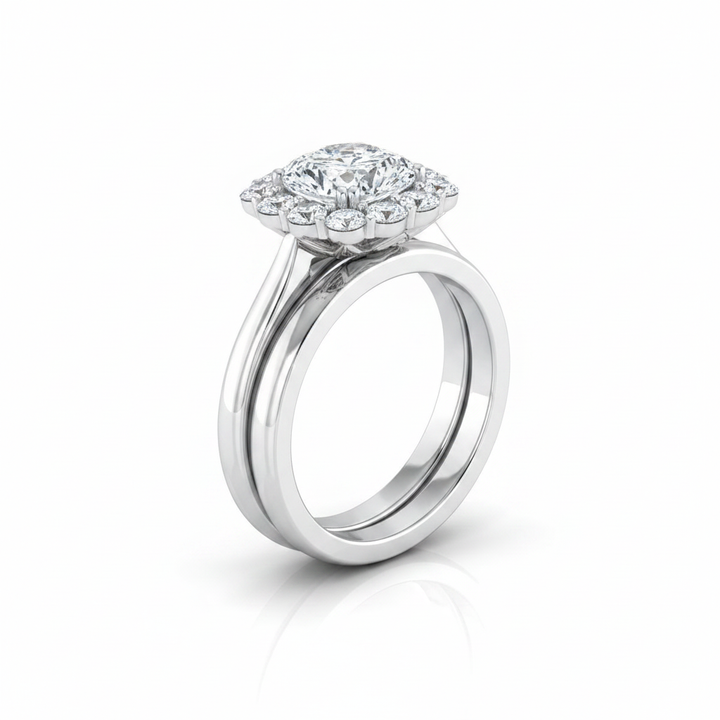 The Guthrie Matching Wedding Band, Cushion in 18K White Gold