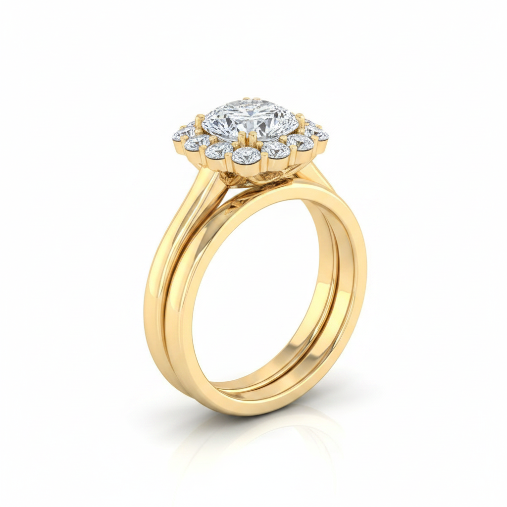 The Guthrie Matching Wedding Band, Cushion in 18K Yellow Gold