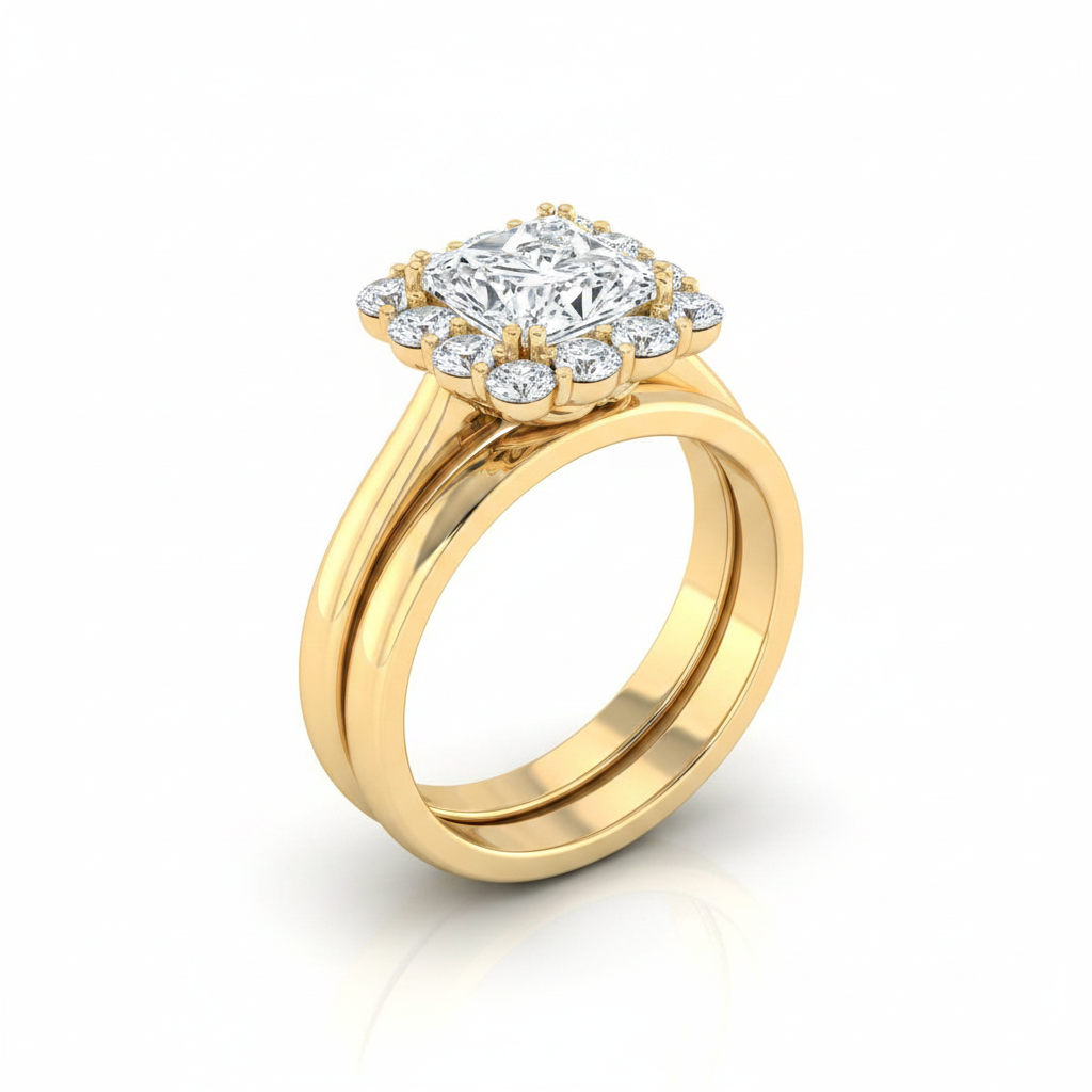 The Guthrie Matching Wedding Band, Princess in 18K Yellow Gold