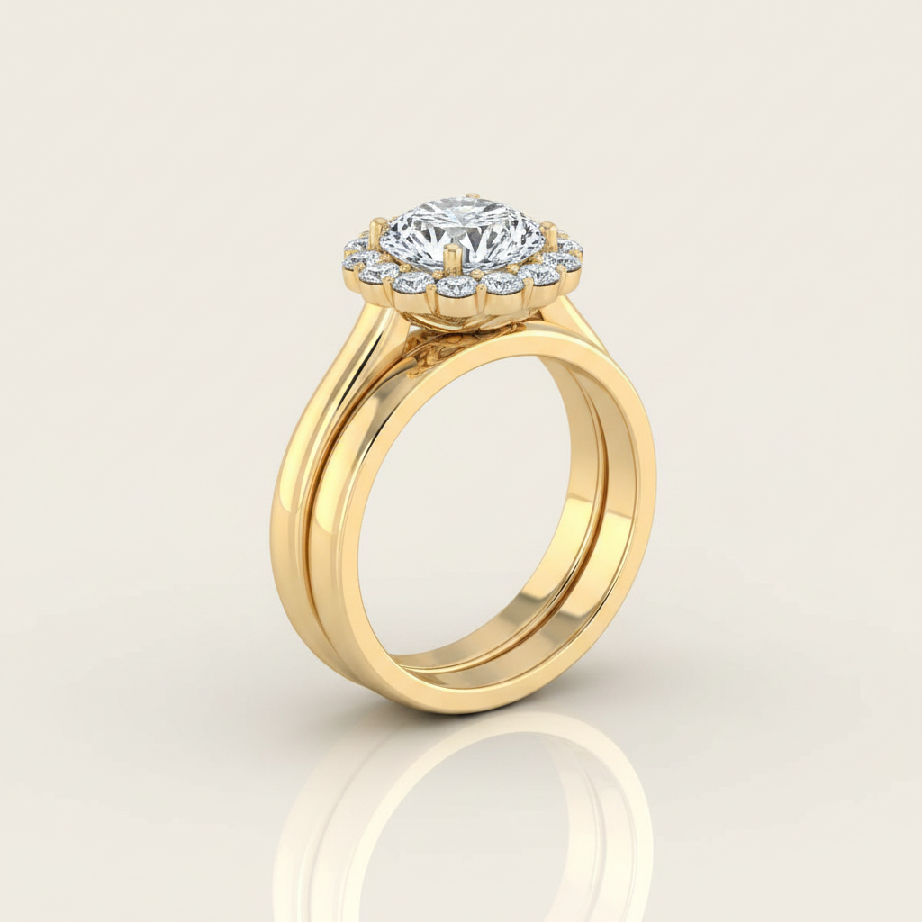 The Guthrie Matching Wedding Band, Round in 18K Yellow Gold