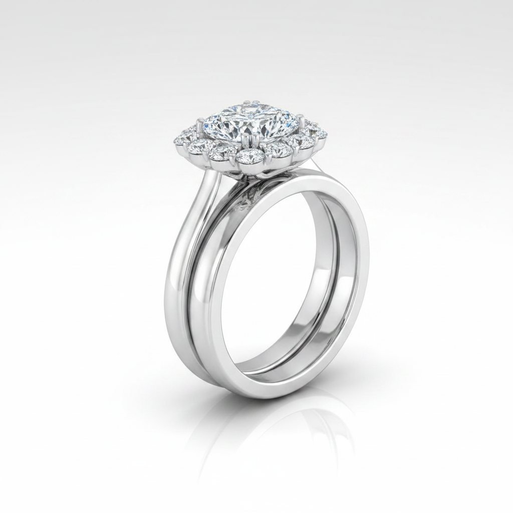 The Guthrie Matching Wedding Band, Cushion in Platinum