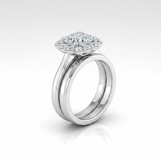 The Guthrie Matching Wedding Band, Cushion in Platinum