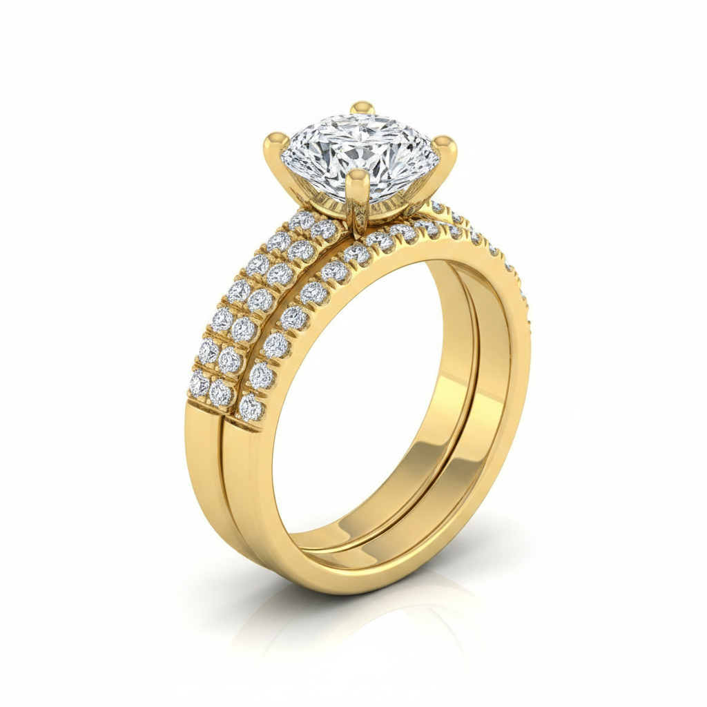The Gwen Matching Wedding Band, Cushion in 18K Yellow Gold