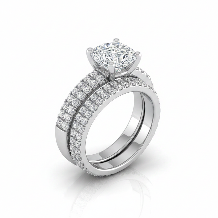 The Gwen Matching Wedding Band, Cushion in Platinum | RockHer