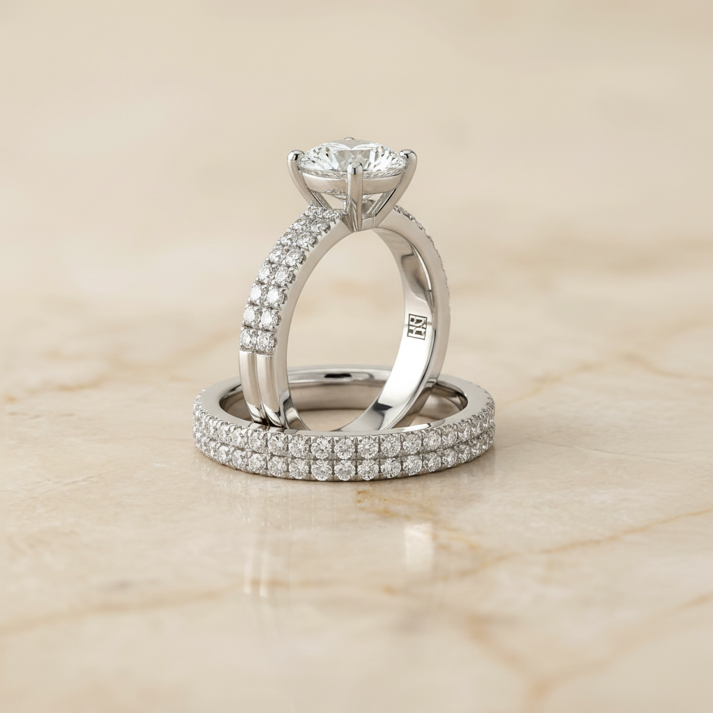 The Gwen Matching Wedding Band, Round in Platinum