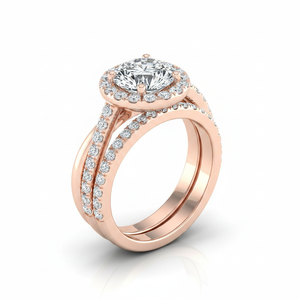 The Harmony Matching Wedding Band, Round in 14K Rose Gold