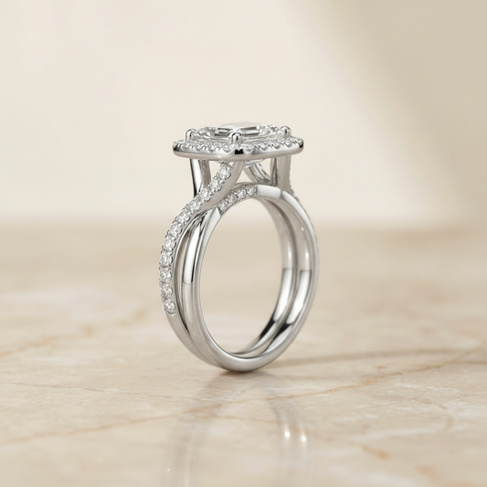 The Harmony Matching Wedding Band, Emerald in 18K White Gold