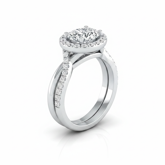 The Harmony Matching Wedding Band, Pear in 18K White Gold