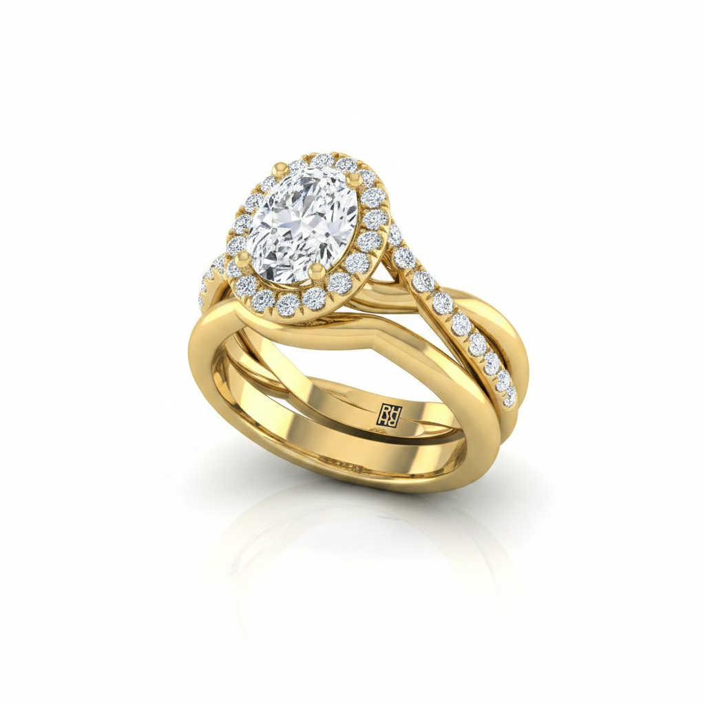 The Harmony Matching Wedding Band, Oval in 18K Yellow Gold