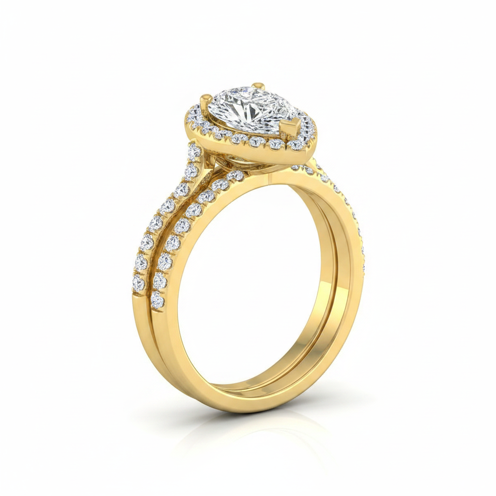The Harmony Matching Wedding Band, Pear in 18K Yellow Gold