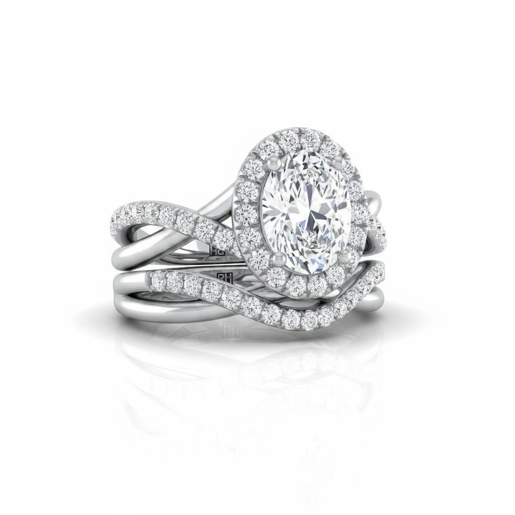 The Harmony Matching Wedding Band, Oval in Platinum