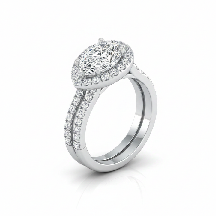 The Harmony Matching Wedding Band, Pear in Platinum | RockHer