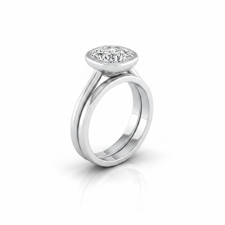 The Hayley Matching Wedding Band, Cushion in 18K White Gold | RockHer