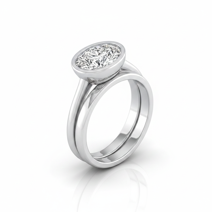The Hayley Matching Wedding Band, Pear in 18K White Gold | RockHer
