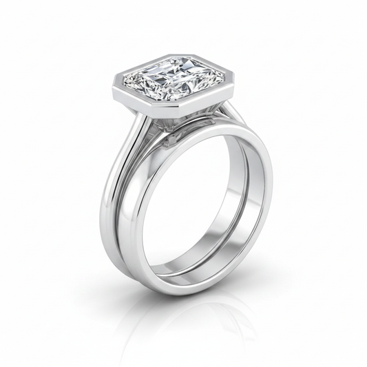 The Hayley Matching Wedding Band, Radiant in Platinum