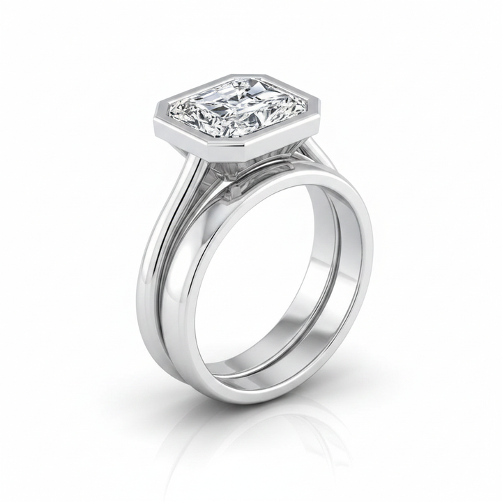 The Hayley Matching Wedding Band, Radiant in Platinum | RockHer