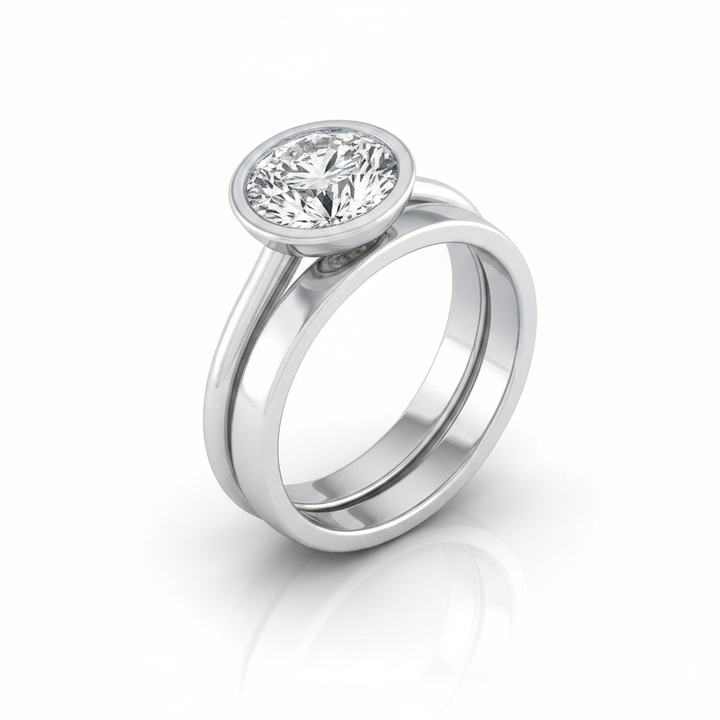 The Hayley Matching Wedding Band, Round in Platinum | RockHer