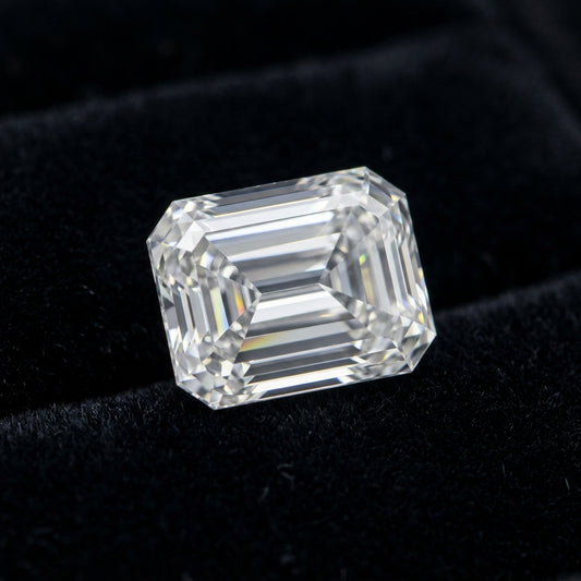2 Carat Emerald Lab Grown Diamond — black velvet studio view
