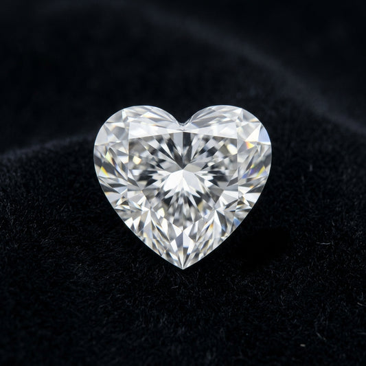 1-3/4 Carat Heart Lab Grown Diamond — black velvet studio view