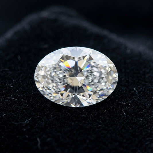 2 Carat Oval Lab Grown Diamond — black velvet studio view