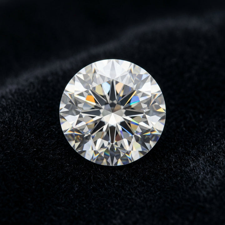 1-1/4 Carat Round Lab Grown Diamond — black velvet studio view