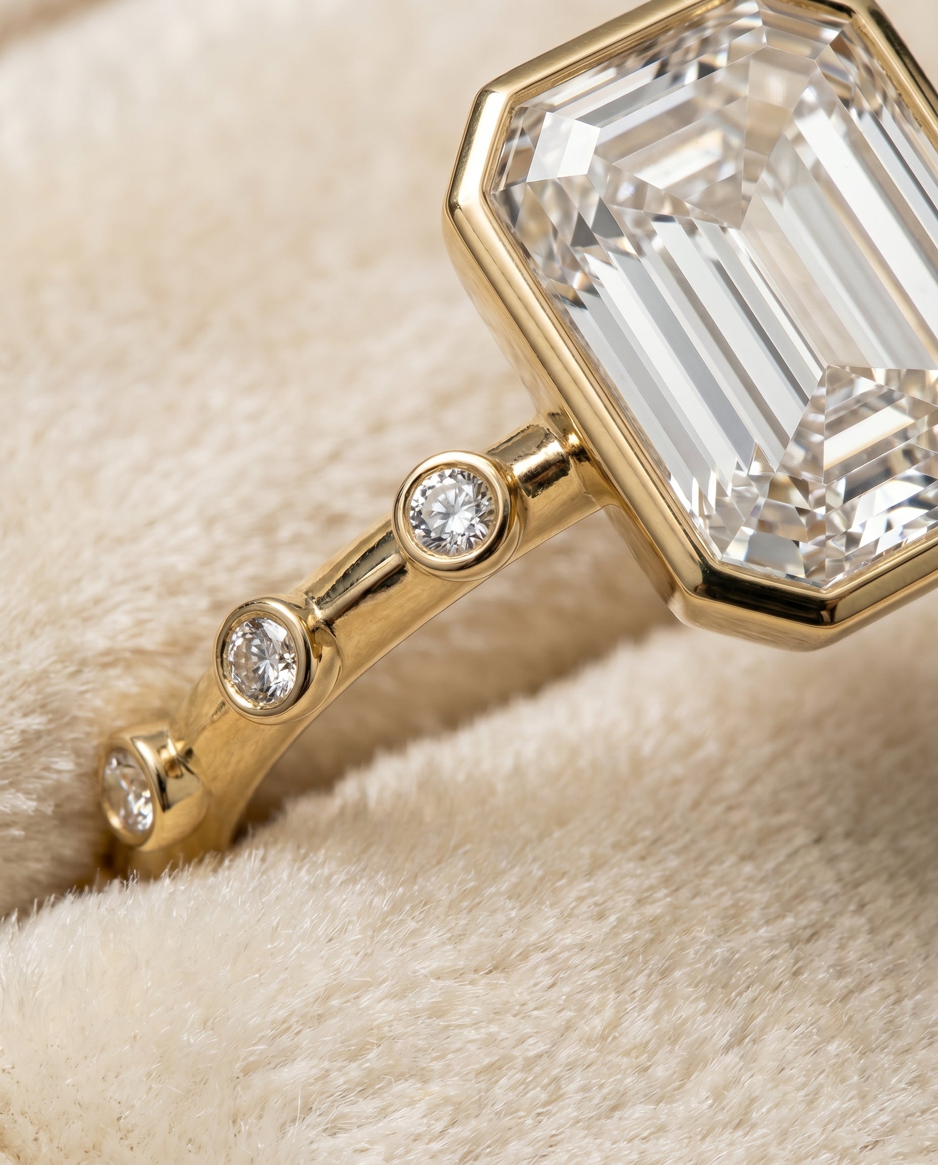 precious metal band of The Brandi diamond engagement ring setting | RockHer