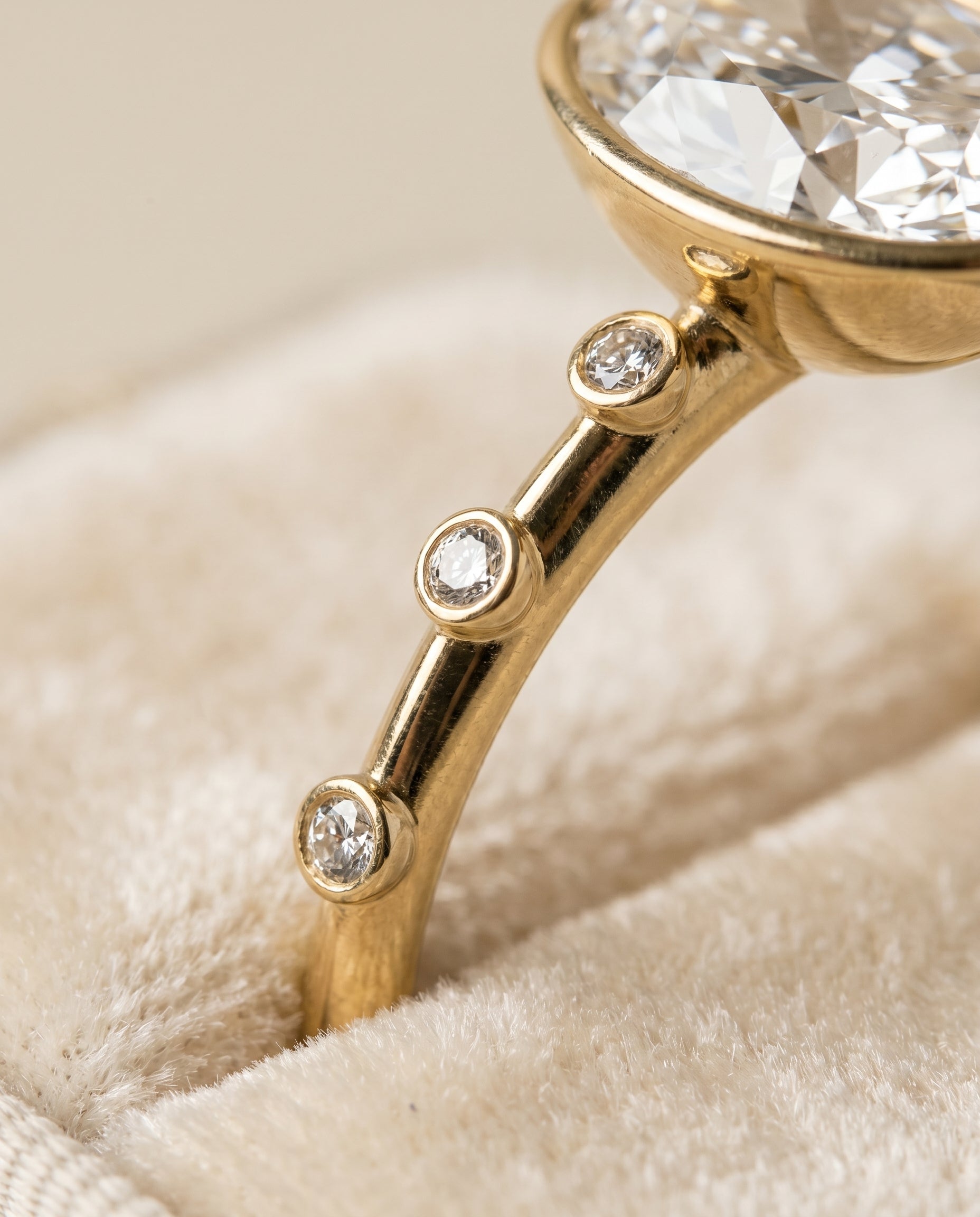 precious metal band of The Brandi diamond engagement ring setting | RockHer