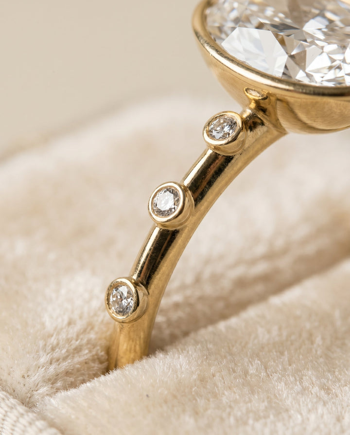 Brandi Select Bezel Accent Solitaire Oval in 14K Yellow Gold – view 4