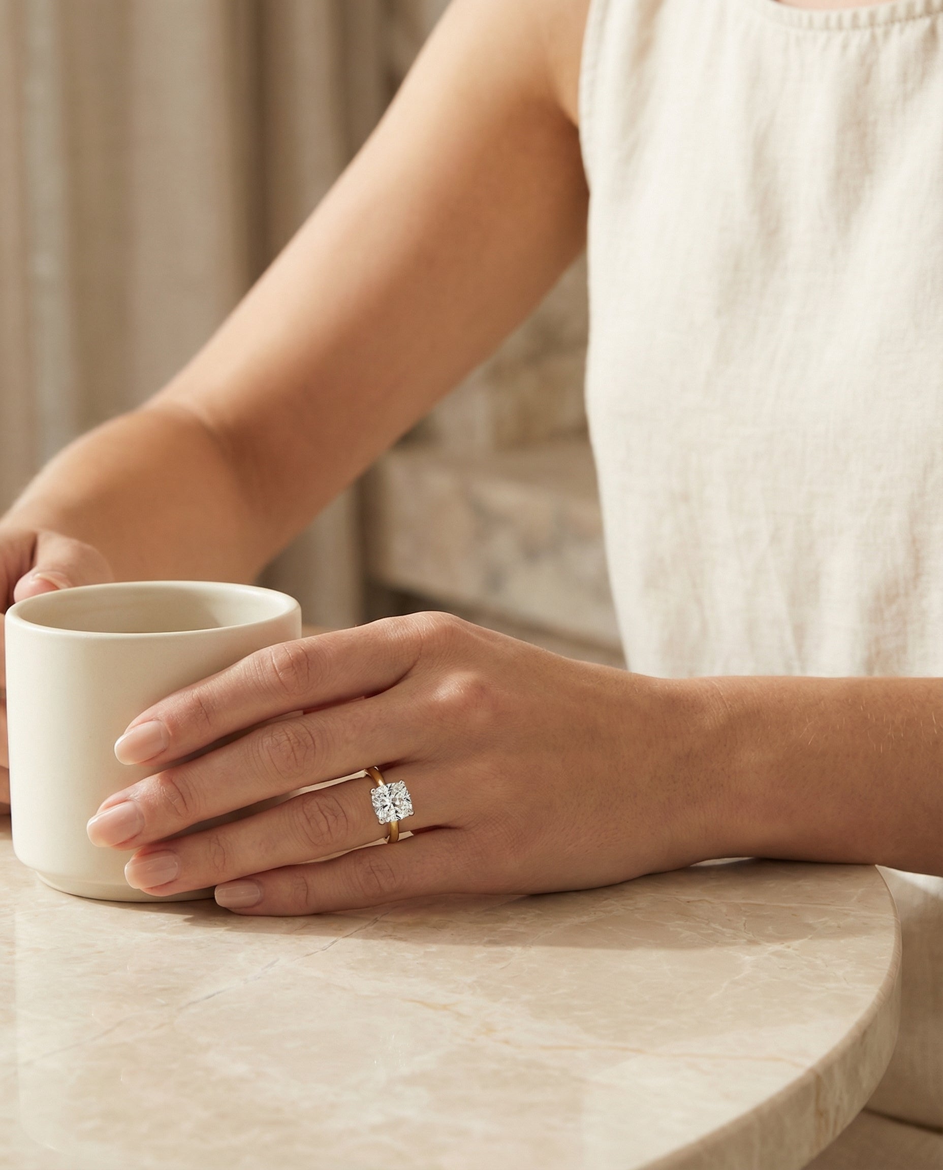 Made to order: The Annabelle cushion engagement ring setting in 18K Yellow Gold | RockHer