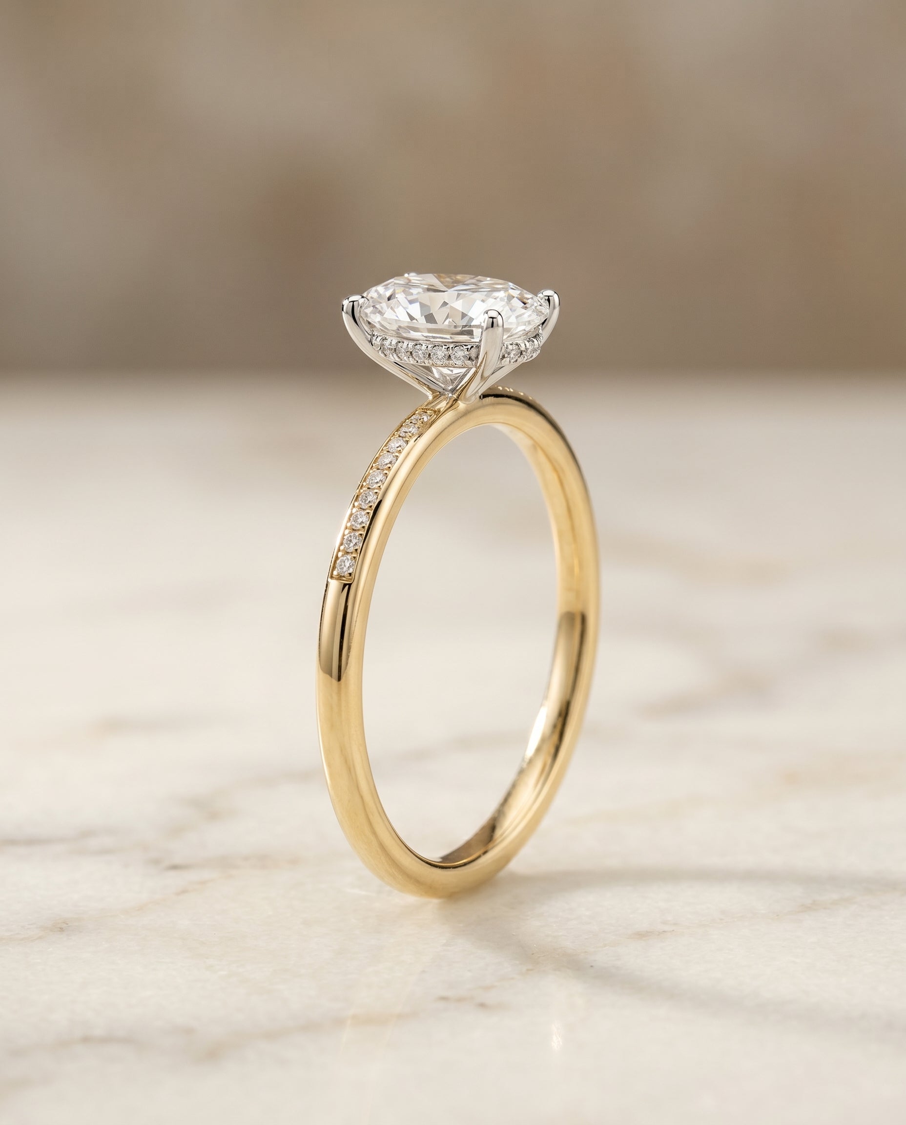 Select High Hidden Halo Solitaire styling on The Brenda oval engagement ring setting | RockHer