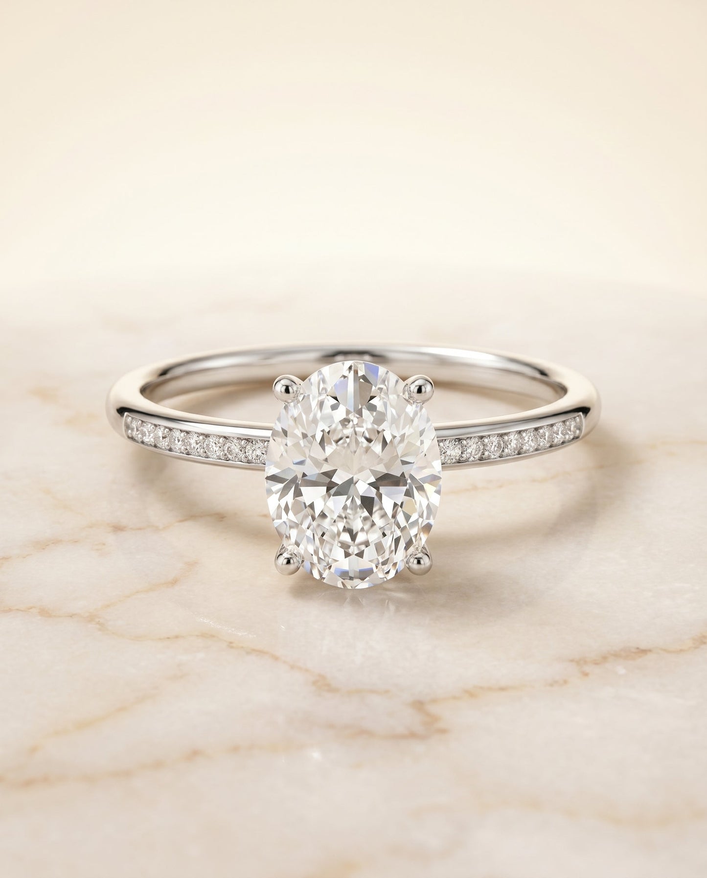 Brenda Select Oval 18K White Gold