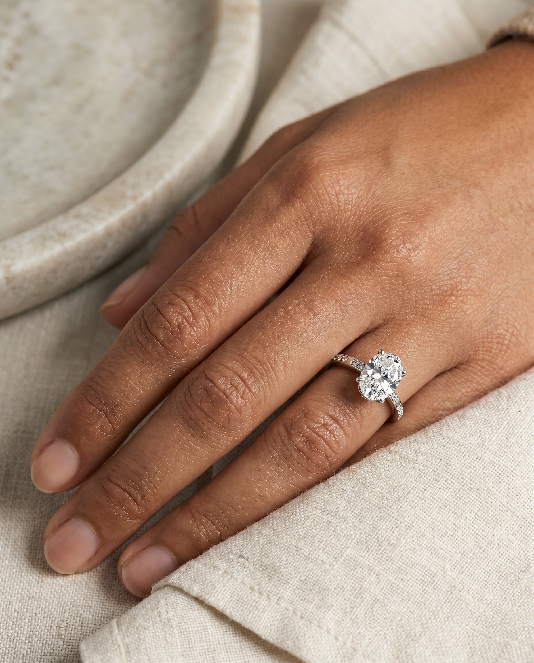 Made to order: The Wanda oval engagement ring setting in 18K White Gold | RockHer