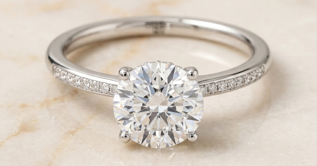 Brenda Hidden Halo Solitaire Setting, Platinum | RockHer
