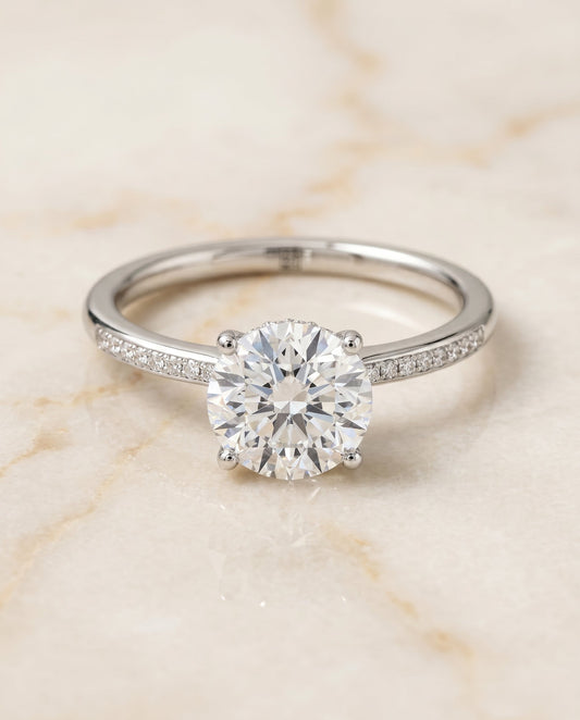 Brenda Select High Hidden Halo Solitaire Oval in Platinum – view 1