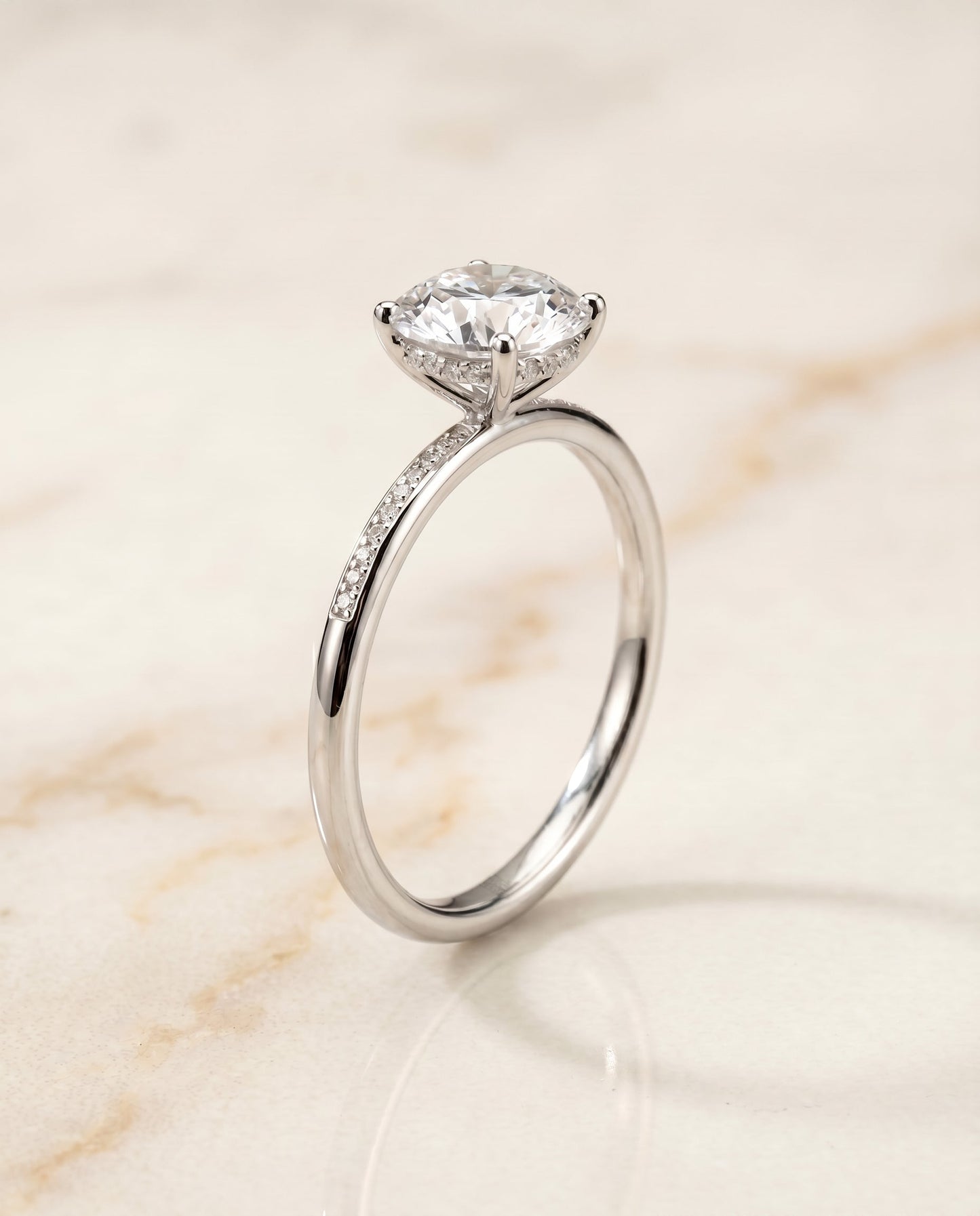 Brenda Select High Hidden Halo Solitaire Oval in Platinum – view 2