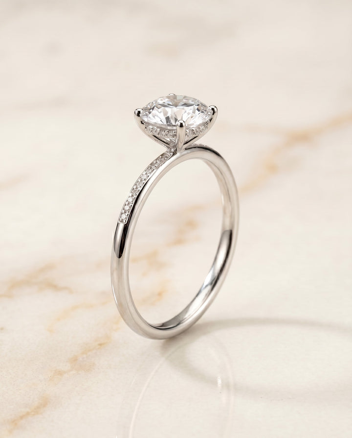 Brenda Select High Hidden Halo Solitaire Oval in Platinum – view 2