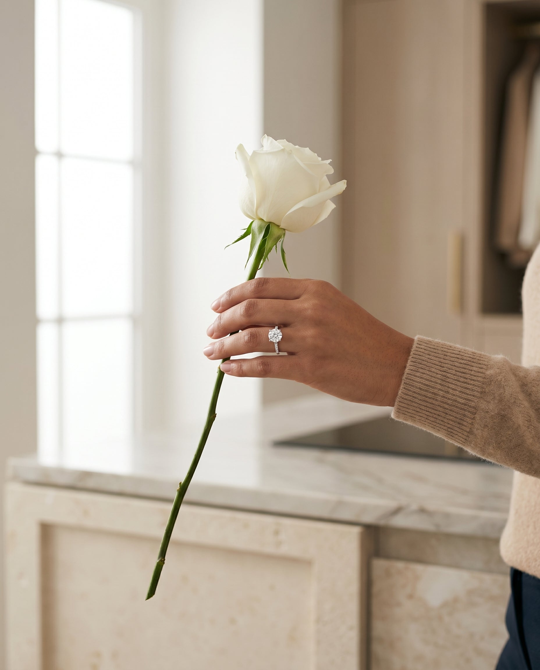 Made to order: The Brenda round engagement ring setting in Platinum | RockHer