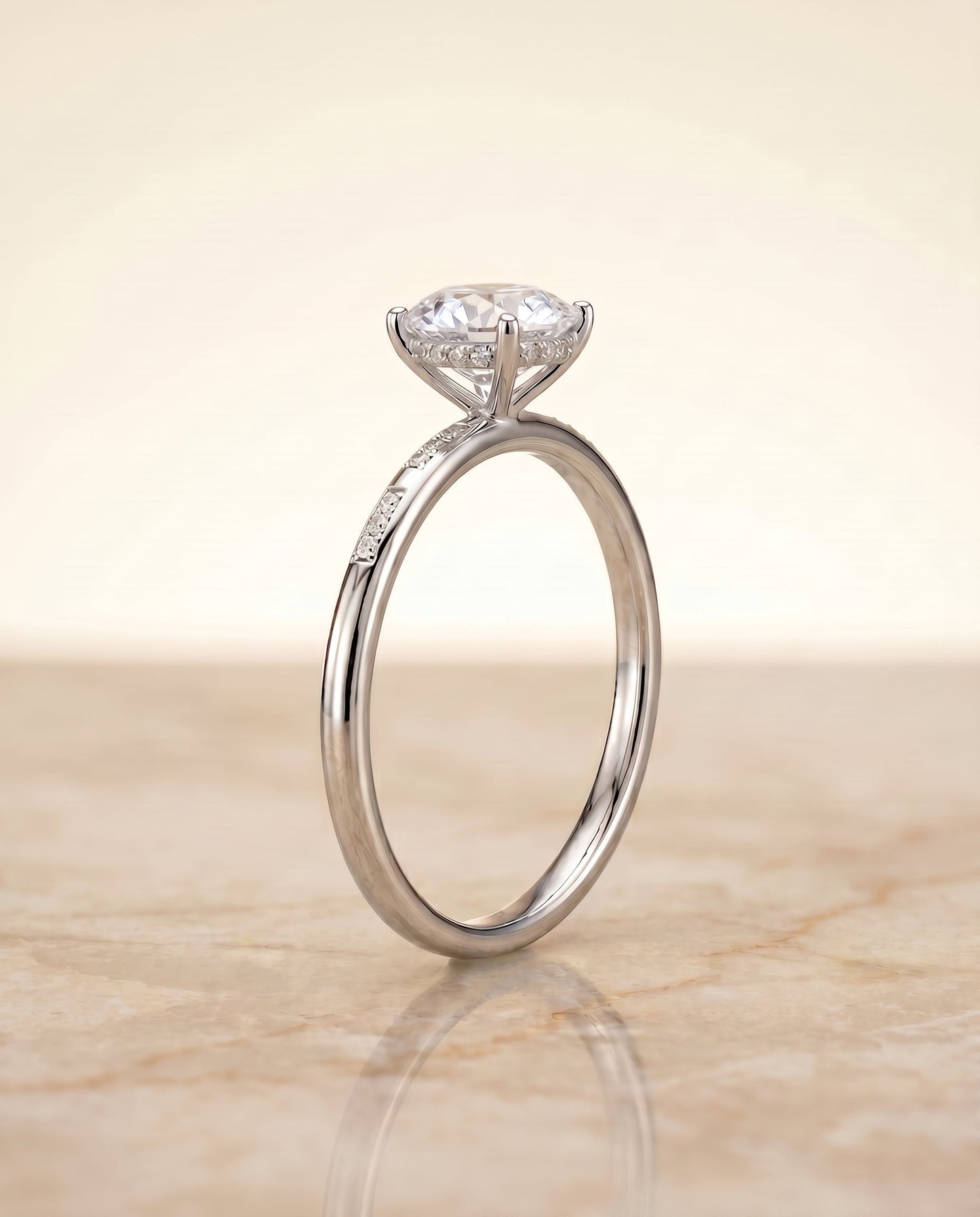 Wanda Select High Hidden Halo Solitaire in 18K White Gold – view 5
