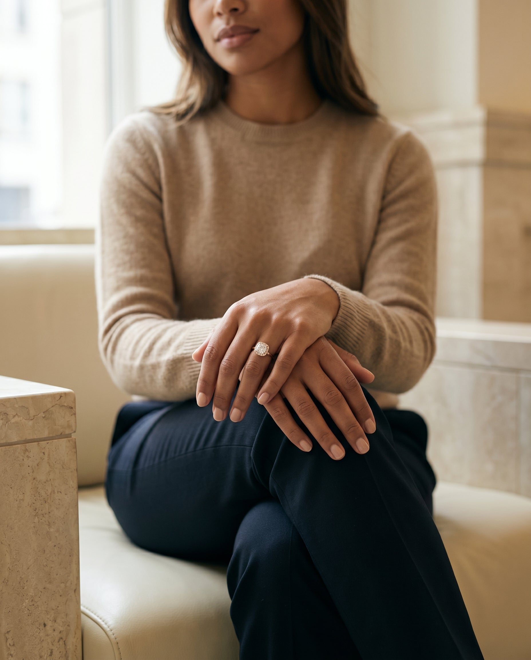 Made to order: The Amy cushion engagement ring setting in 18K Rose Gold | RockHer