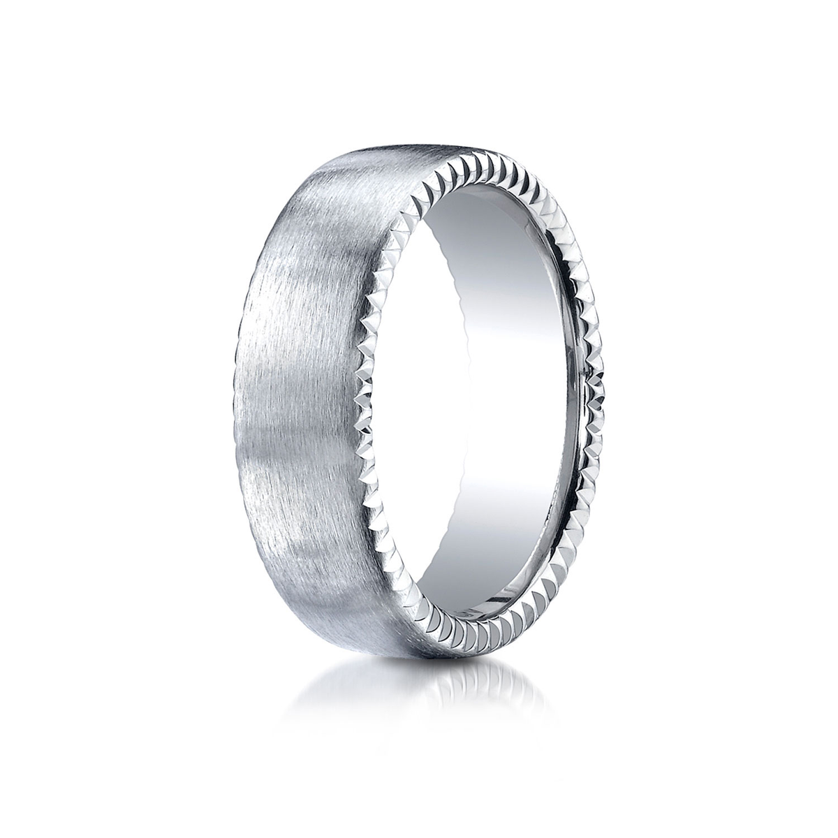 Platinum 7.5mm Rivet Coin Edging Band, in 950 - Platinum | RockHer