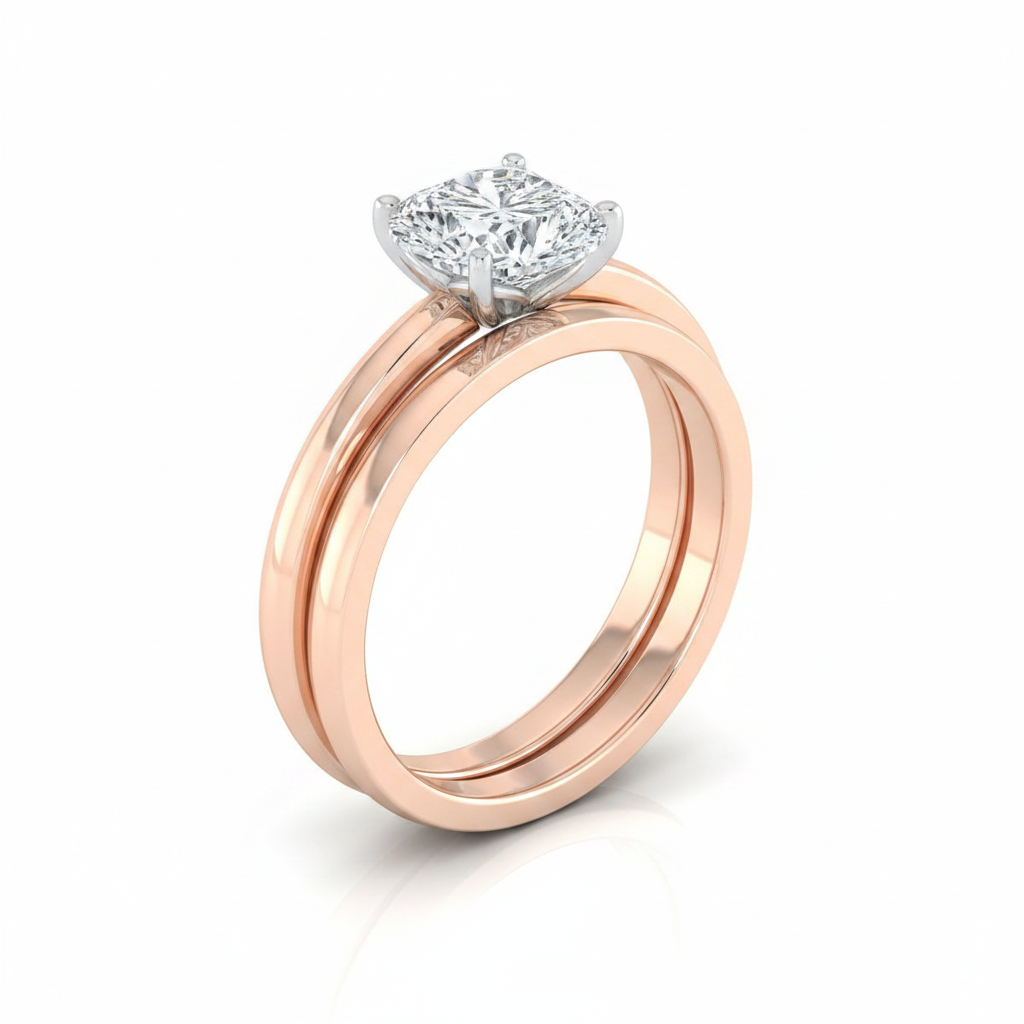 The Isolde Matching Wedding Band, Heart in 14K Rose Gold